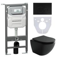 Унитаз с инсталляцией Сет 4 в 1 Ceramicanova CN4002MB_1001B_1000