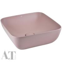 Раковина накладная AeT Elite Round Square 43 см, цвет: розовый матовый L602T0R0V0142