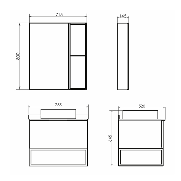 Фото зеркальный шкаф comforty порто 80 см 00-00009231