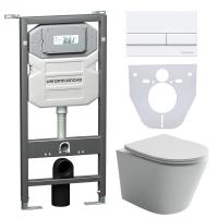Унитаз с инсталляцией Сет 4 в 1 Ceramicanova CN6000_1002W_1000