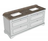 Тумба под раковину Caprigo Гринвич 200 см, цвет: bianco antico (B002) 10718