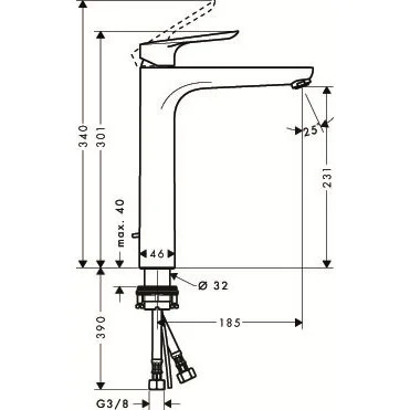 Фото смеситель для раковины hansgrohe logis e 71162000