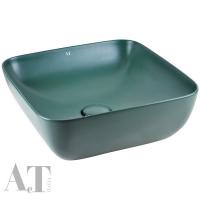 Раковина накладная AeT Elite Round Square 43 см, цвет: зеленый матовый L602T0R0V0143