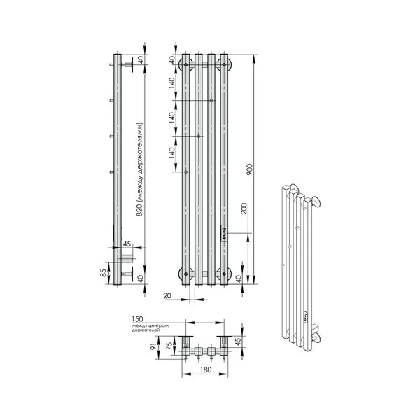 Фото электрический полотенцесушитель indigo style 3 pro 90/18 lspre90-18mkgdrt
