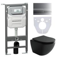 Унитаз с инсталляцией Сет 4 в 1 Ceramicanova CN4002MB_1002M_1000