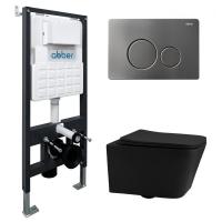 Унитаз с инсталляцией Abber Rechteck AC1201MB-AC0105-AC0121MCH