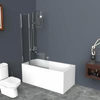 Шторка на ванну BelBagno UNO-V-11-120/150-C-Cr 120 см