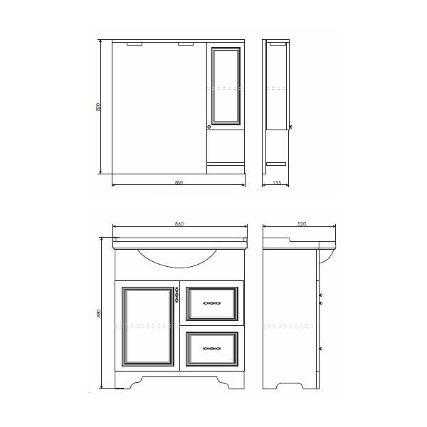 Фото тумба с раковиной comforty севилья 85 см 00-00003083