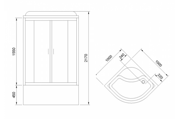 Фото душевая кабина royal bath nrw rb100nrw-c-ch 100x100 см