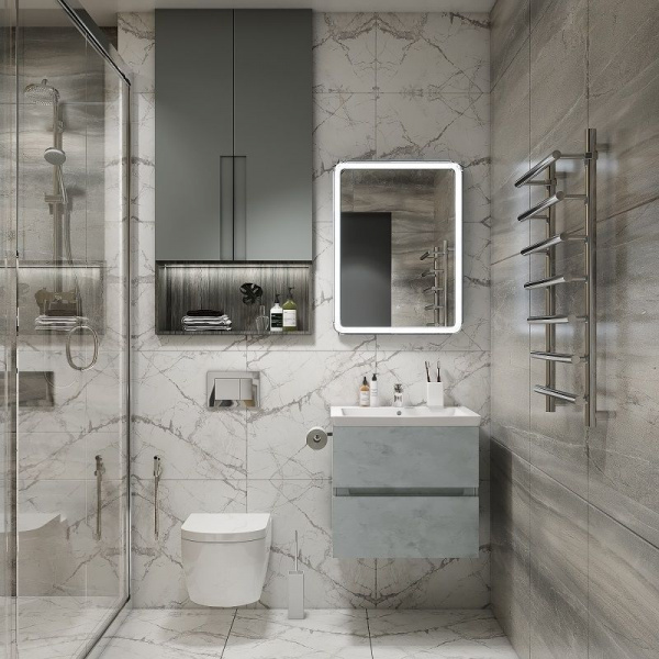 Фото тумба под раковину art&max techno 67 см am-techno-700-2c-so-ls935