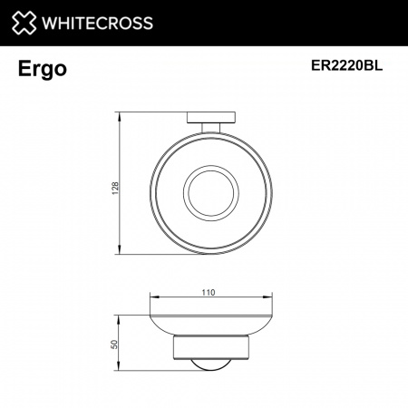 Фото мыльница подвесная whitecross ergo er2220bl, цвет: черный