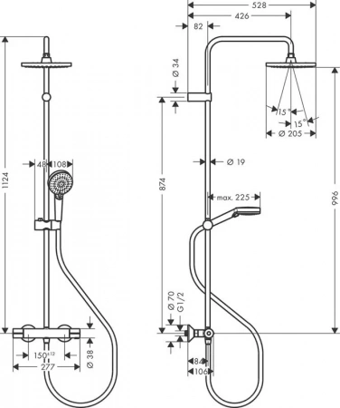 Фото душевая стойка hansgrohe vernis shape 26318000