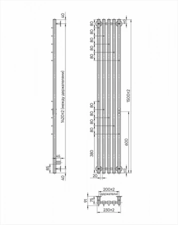 Фото электрический полотенцесушитель indigo style 5 150/23 lspre150-23wmrt