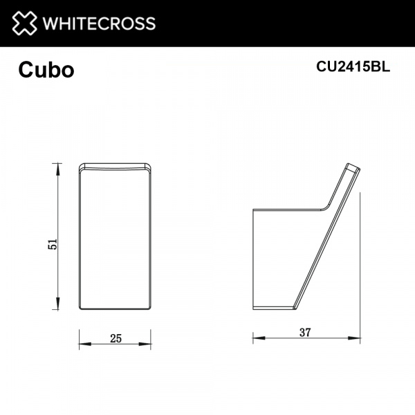 Фото крючок whitecross cubo cu2415bl, цвет: черный
