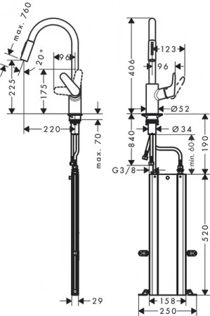 Фото смеситель для кухонной мойки hansgrohe focus 73880000