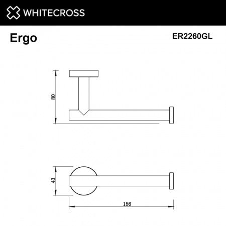 Фото держатель для туалетной бумаги whitecross ergo er2260gl, цвет: золото