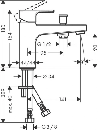 Фото смеситель для ванны hansgrohe vernis shape 71463000