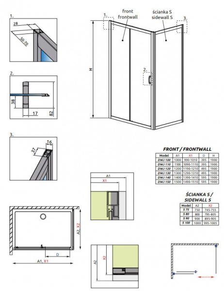 Фото душевая стенка radaway premium plus s 75 см 33402-01-01n