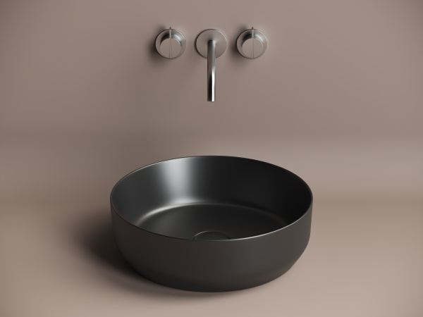 Фото раковина накладная ceramicanova element 39 см, цвет: черный cn6022mb