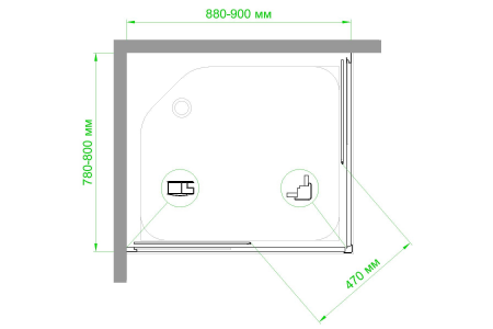 Фото душевое ограждение royal bath hpd rb8090hpd-t-bl 90x80 см
