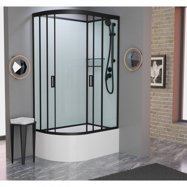 Фото душевая кабина frank f412/2r black 120x80 см 154009