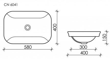 Фото раковина встраиваемая ceramicanova element 58 см, цвет: белый cn6041