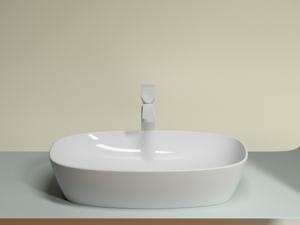 Фото раковина накладная ceramicanova element 60 см, цвет: белый cn6049