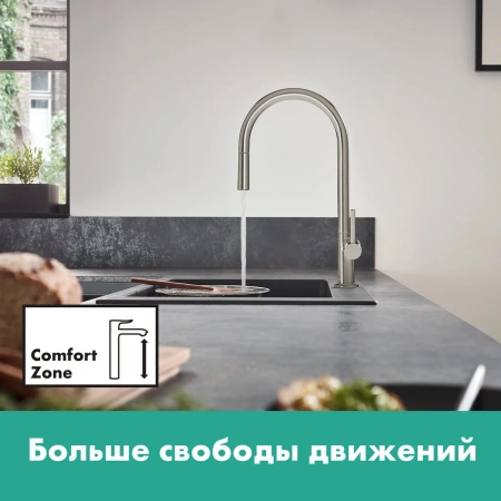 Фото смеситель для кухонной мойки hansgrohe talis 72802800