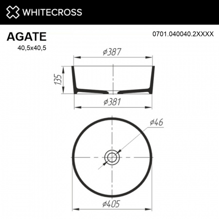 Фото раковина накладная whitecross agate 40.5 см 0701.040040.2xxxx