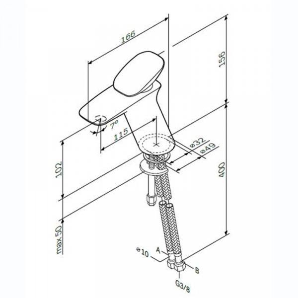 Фото смеситель для раковины am.pm spirit v 2.0 f70a02100