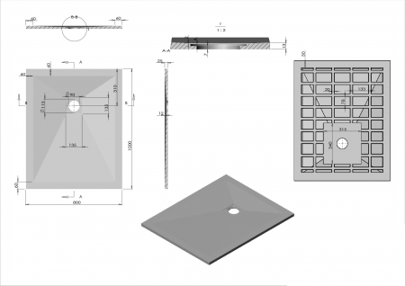 Фото поддон vincea 100x80 см vst-4sr8010a