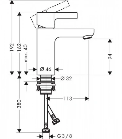 Фото смеситель для раковины hansgrohe metris s 31068000