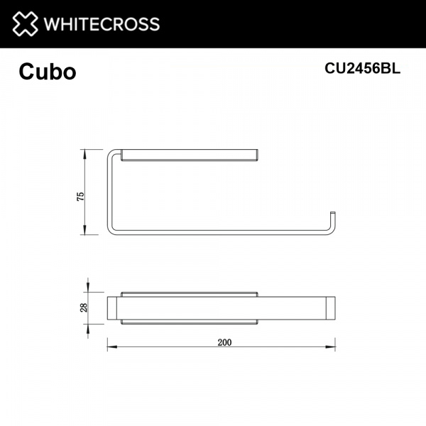 Фото полотенцедержатель whitecross cubo cu2456bl, цвет: черный