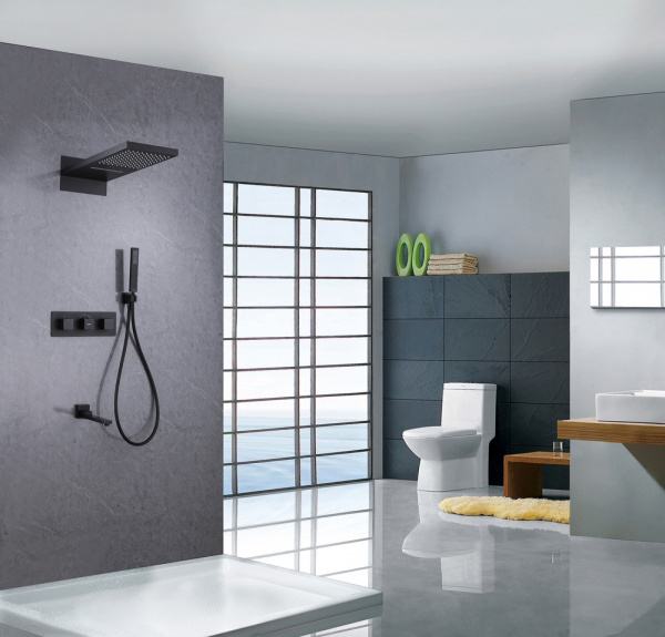 Фото душевой набор со встроенным смесителем abber daheim af8253b