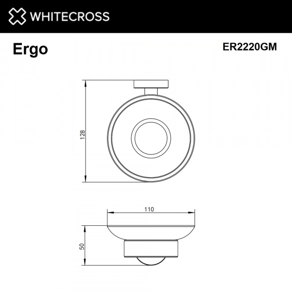 Фото мыльница подвесная whitecross ergo er2220gm, цвет: оружейная сталь