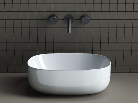 Фото раковина накладная ceramicanova element 46 см, цвет: белый cn6018