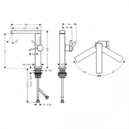 Фото смеситель для раковины hansgrohe tecturis e 73060670