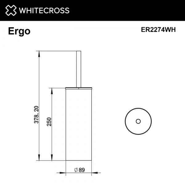 Фото ершик напольный whitecross ergo er2274wh, цвет: белый