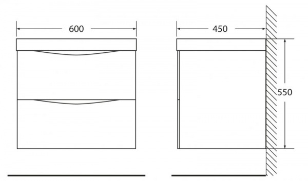 Фото тумба под раковину belbagno marino 60 см marino-600-2c-so-nl-p цвет: nero lucido