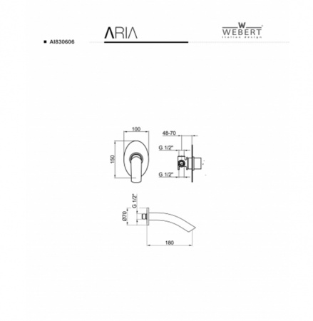 Фото смеситель для раковины webert aria, цвет: хром ai830606015