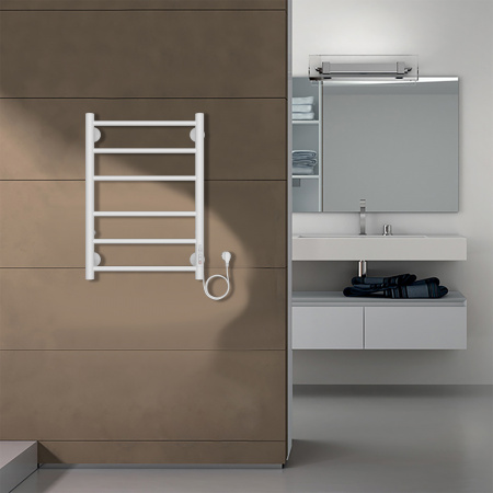 Фото электрический полотенцесушитель azario parma 40x60 см цвет: белый az10846w