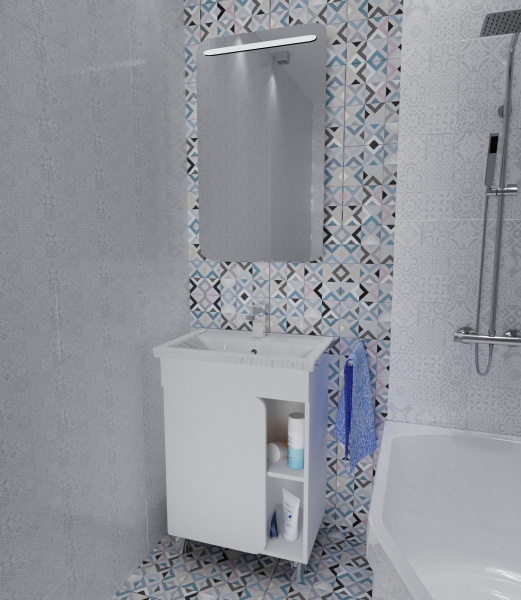 Фото тумба под раковину 1marka nuvo 60 см, цвет: белый глянец у76055