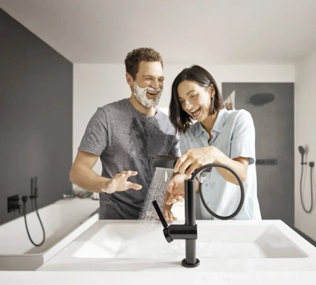 Фото смеситель для раковины hansgrohe finoris 76063670