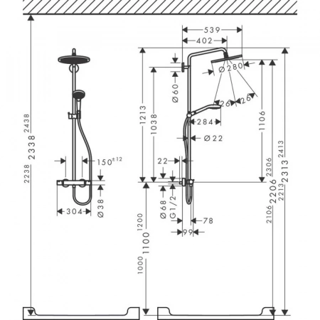 Фото душевая стойка hansgrohe croma select s 26891990