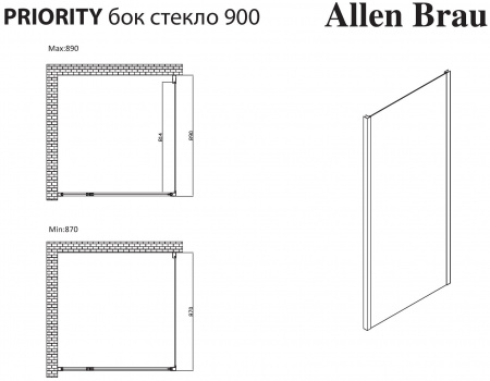 Фото душевая стенка allen brau priority 90 3.31016.00g серебро