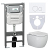 Унитаз с инсталляцией Сет 4 в 1 Ceramicanova CN3009_1001W_1000