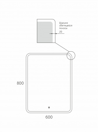 Фото зеркало с подсветкой taliente zled 60 см ta-zled-g6080