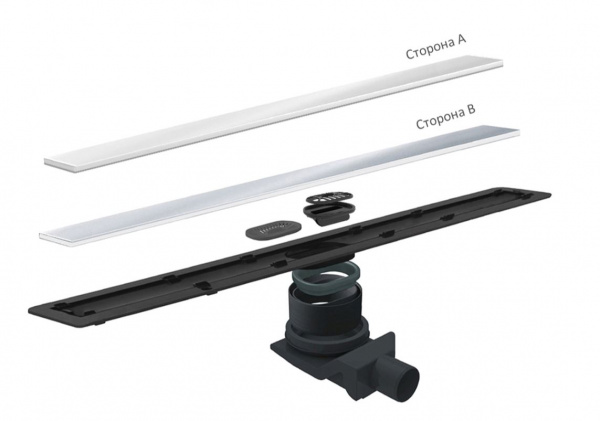 Фото трап линейный с решеткой pestan confluo frameless line white glass 65 см 13701213