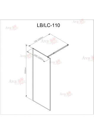 Фото душевая стенка avacan lc 110 mt