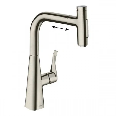 Фото смеситель для кухонной мойки hansgrohe metris select 73822800
